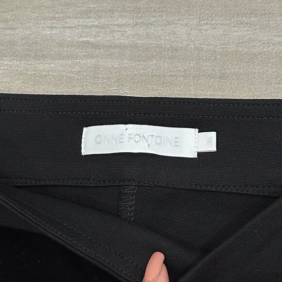 Anne Fontaine Andy Leggings Dual Material in Velvet and Milano Black Size 36 - Picture 3 of 16